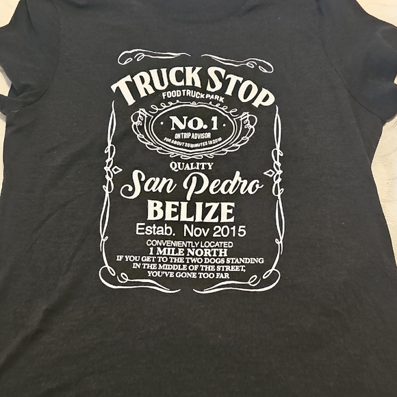 District Tops - District Made San Pedro Belize  Black T-Shirt Womans Large